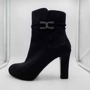 Impo Black Heeled Boots with Metal Detail